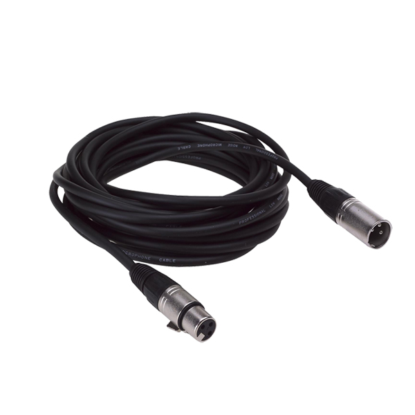 CABLE BALANCEADO DE 1 XLR HEMBRA A 1 XLR MACHO, 6 M. NEGRO