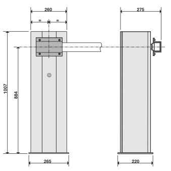 AUTOMATIC BARRIER 120 VAC IN GALVANIZED AND PAINTED STEEL WITH OPERATOR