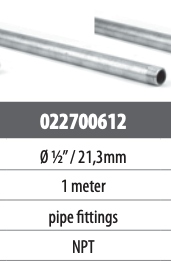 Discharge piping / Schedule 40 - stainless steel 304 / Ø 1/2