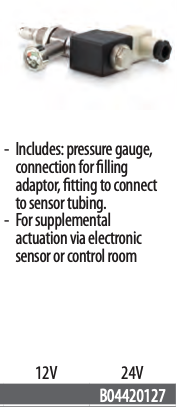 End of line / solenoid actuator with UL pressure switch / Quick connection / 24V / UL